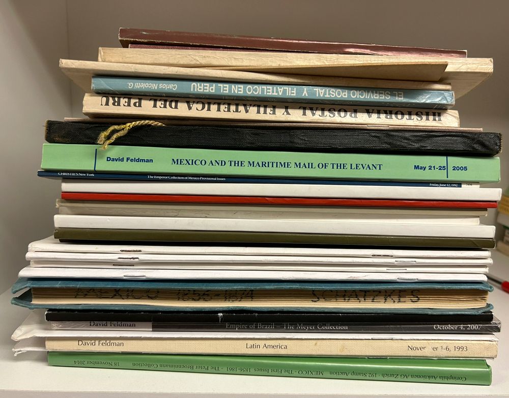 Zuid-Amerika, samenstelling van 31 boeken, w.o. Brazilië, Mexico en Peru, zie foto op website