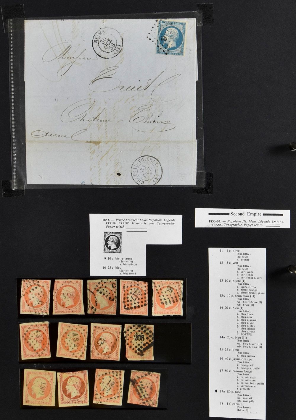 1795/1930 Verzameling in ringband met veel klassiek, diverse brieven, interessant voor stempels, etc., zm/m/ntz
