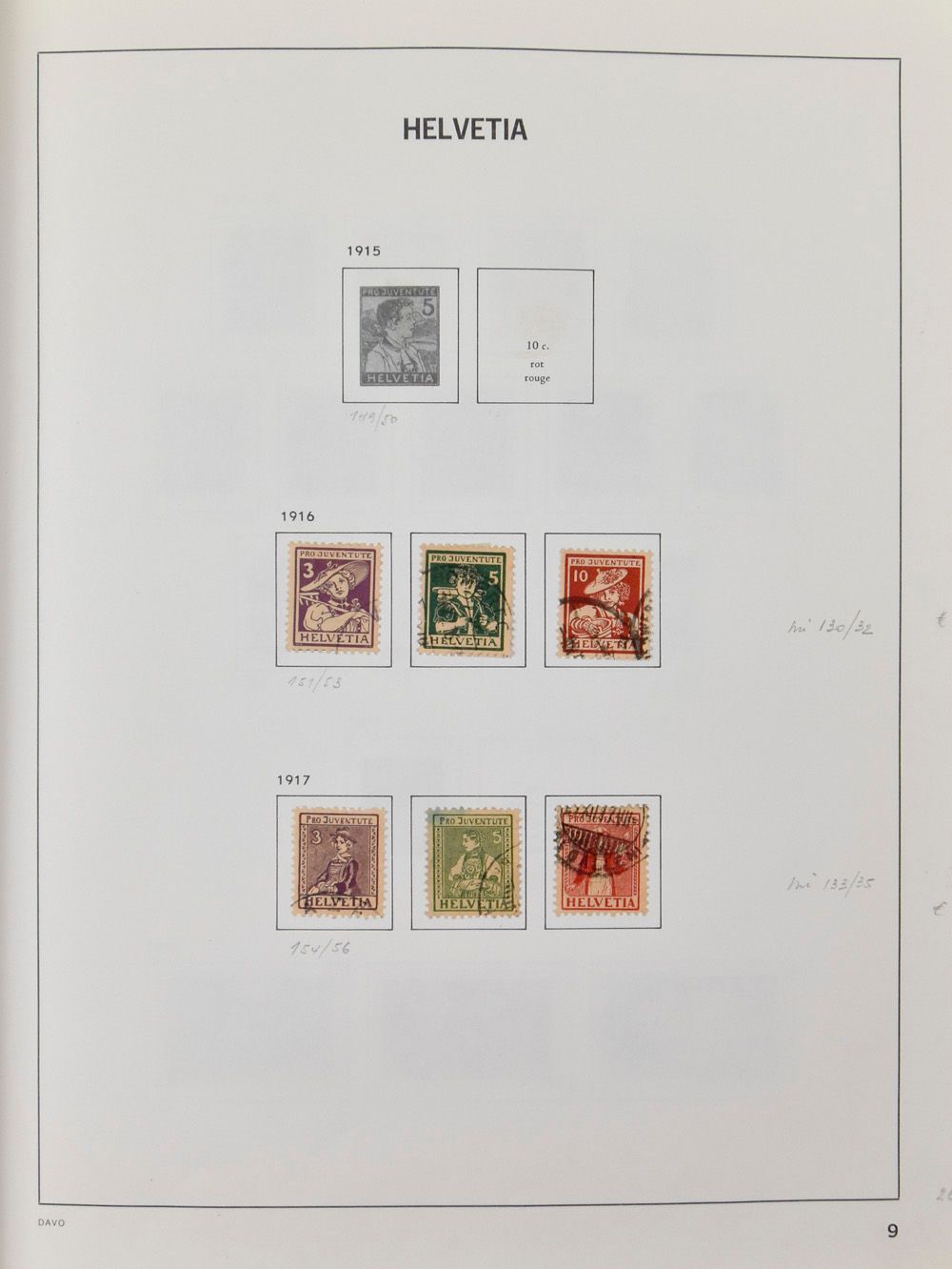 1854/2004 Verzameling in album Davo, w.o. Pro Juventute, reeksen, zm/m
