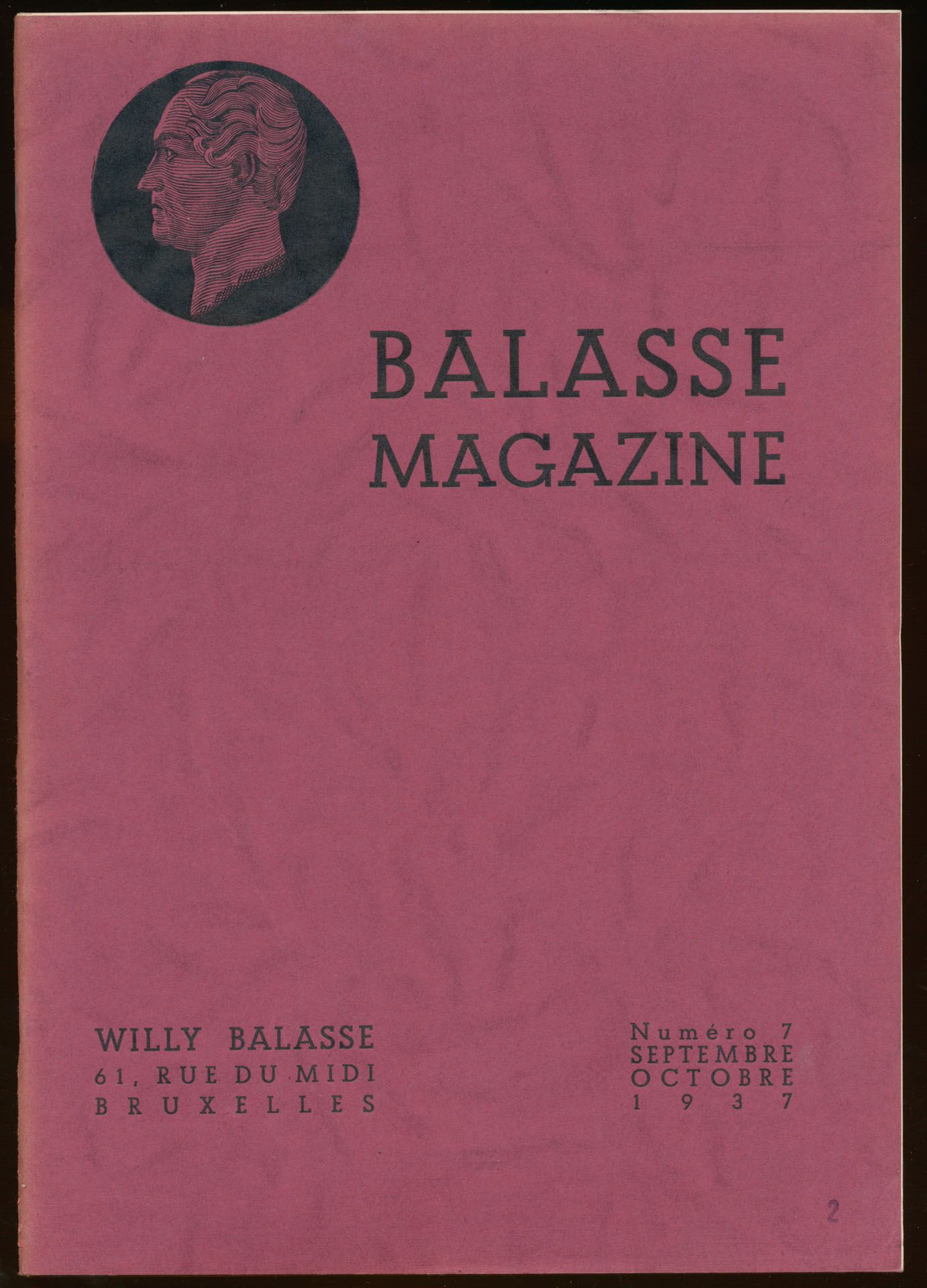 Balasse magazine, numéro 7, septembre-octobre 1937; Willy Balasse; gedrukt; geniet; Frans; 48 pag.; zachte kaft; in redelijke staat
