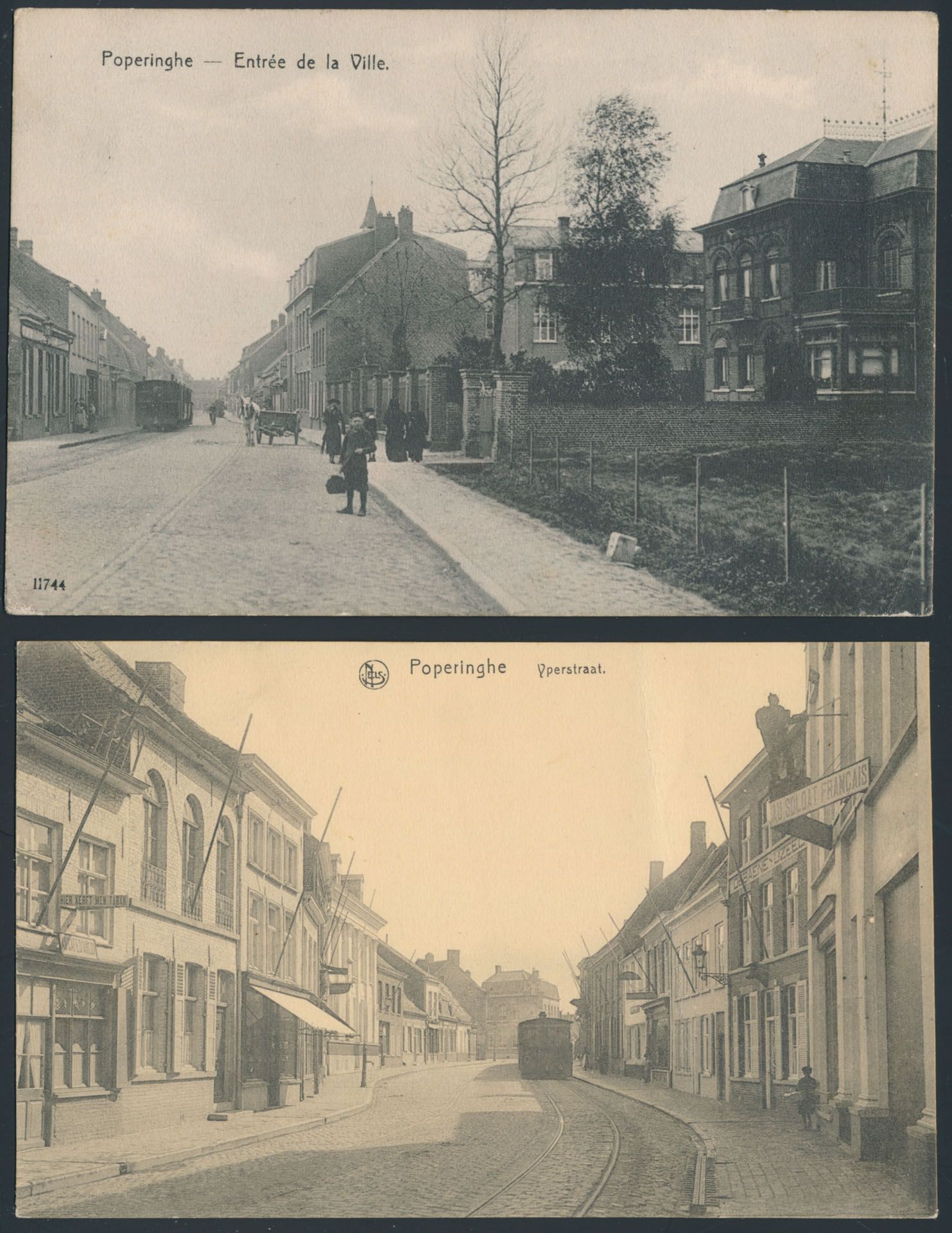 Provincie West-Vlaanderen, Poperinge, 2 stoomtrams en 2 stations (4 stuks)
