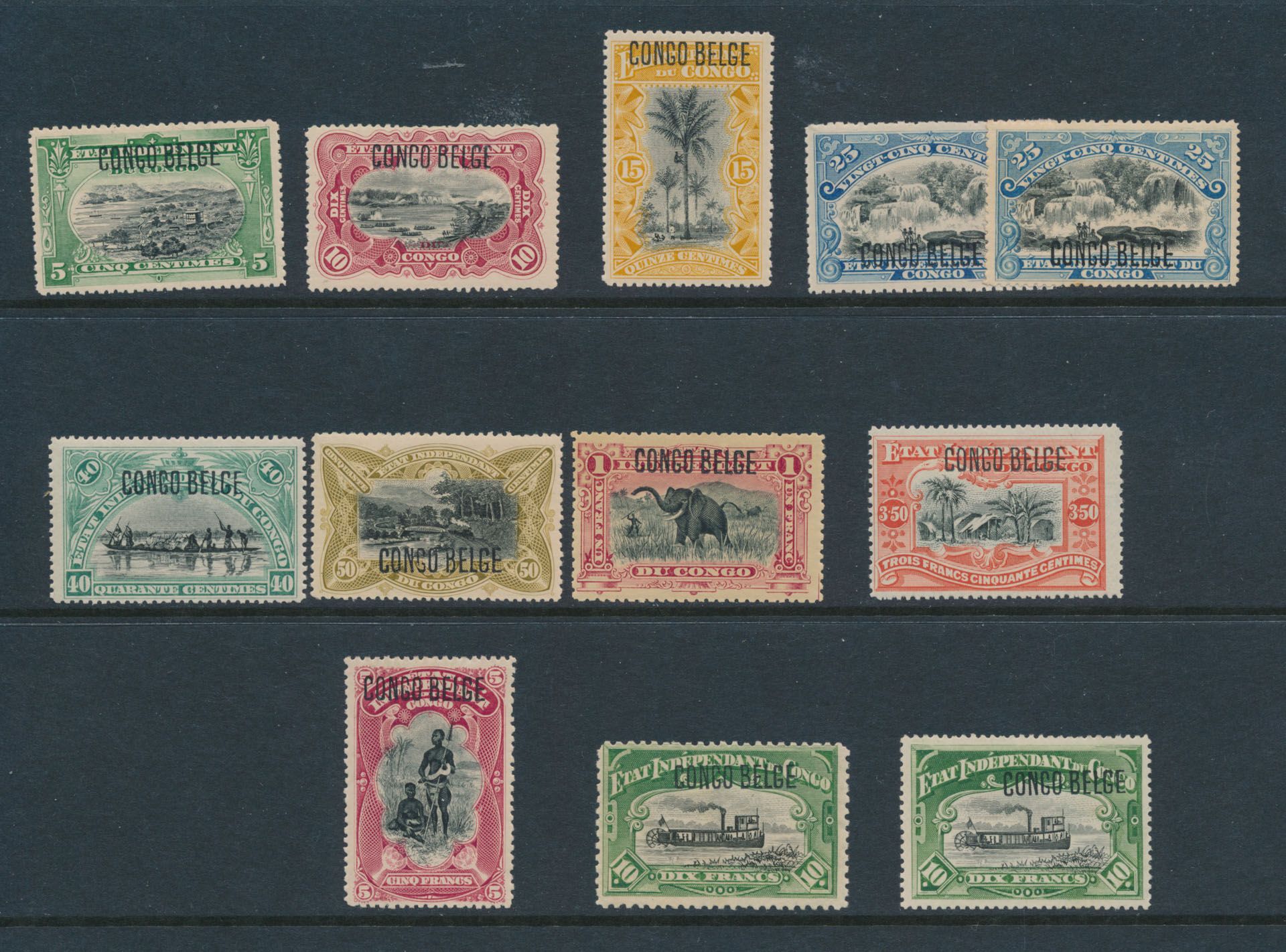 N° 40/49 with typo overprint 