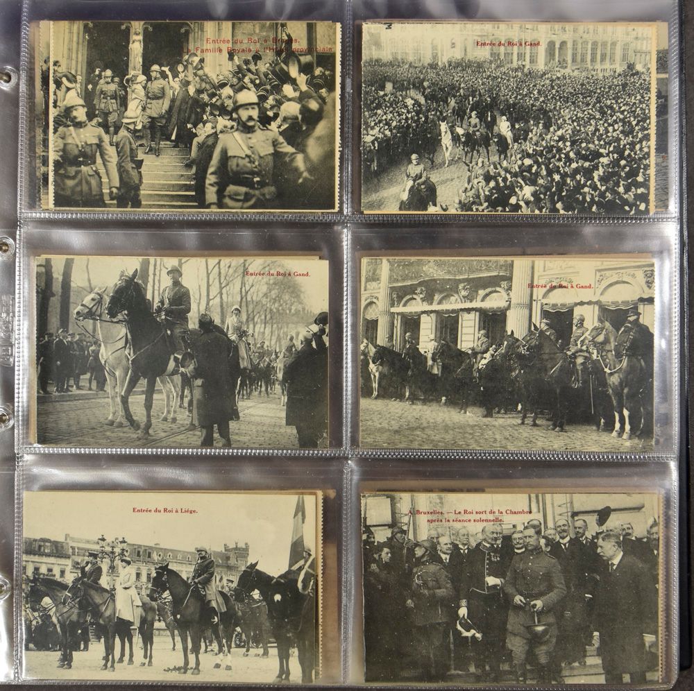 W.O.I. : Mooie kaarten, w.o. loopgraven, den IJzer, enz... in modern album (+/- 240 stuks)