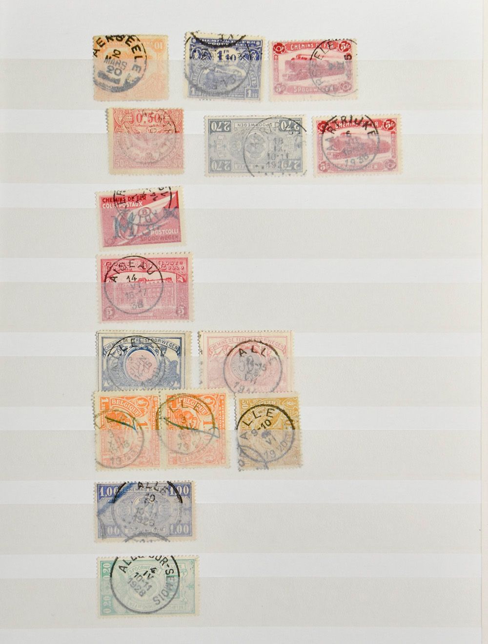 1879/1925 Collection with 2120 stamps in 3 stockbooks, circular cancels from Aerseele to Zwijndrecht, exceptional offer, arranged with various options in date (e.g. with or without century), vf