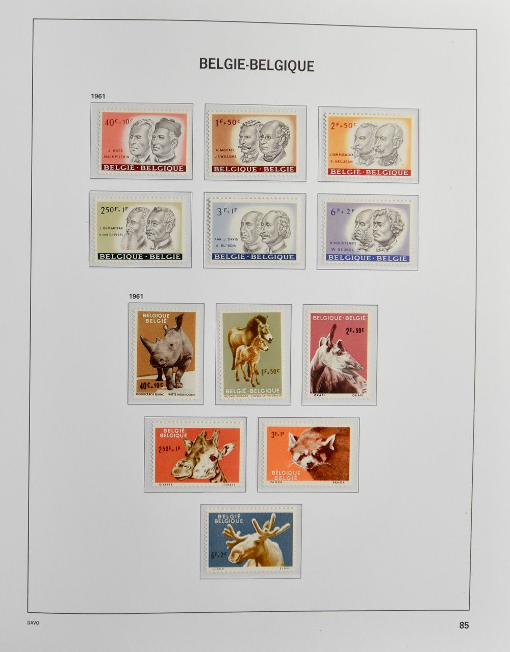 1961/2005 Verzameling in 5 Davo albums, zm (Frankeerwaarde: €1.105)