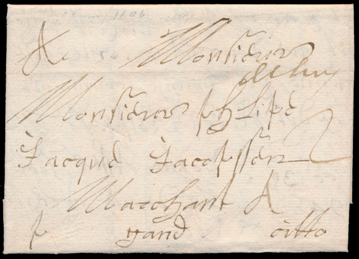Spaanse periode, 3 voorlopers van 1694, 1705 en 1711, vanuit Turnhout, met 3 verschillende postmerken. 