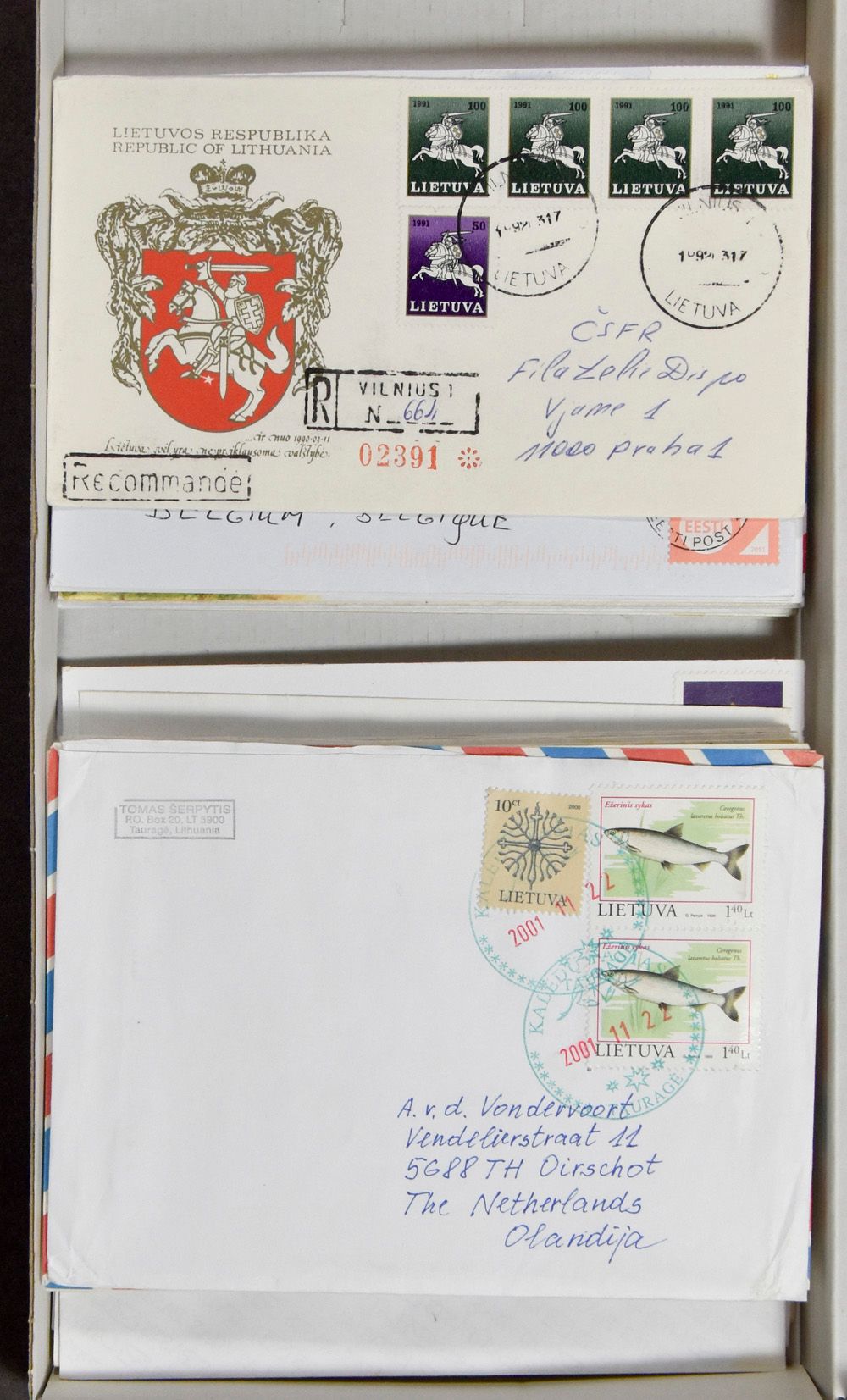 Modern period, accumulation 56 letters, Lithuania, Estonia, Latvia, vf