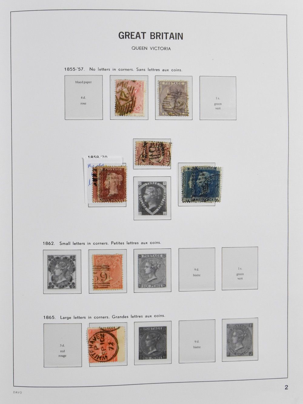 1856/1970 Startverzameling in LX Davo album, waarbij fosfor uitgiften, zm/m