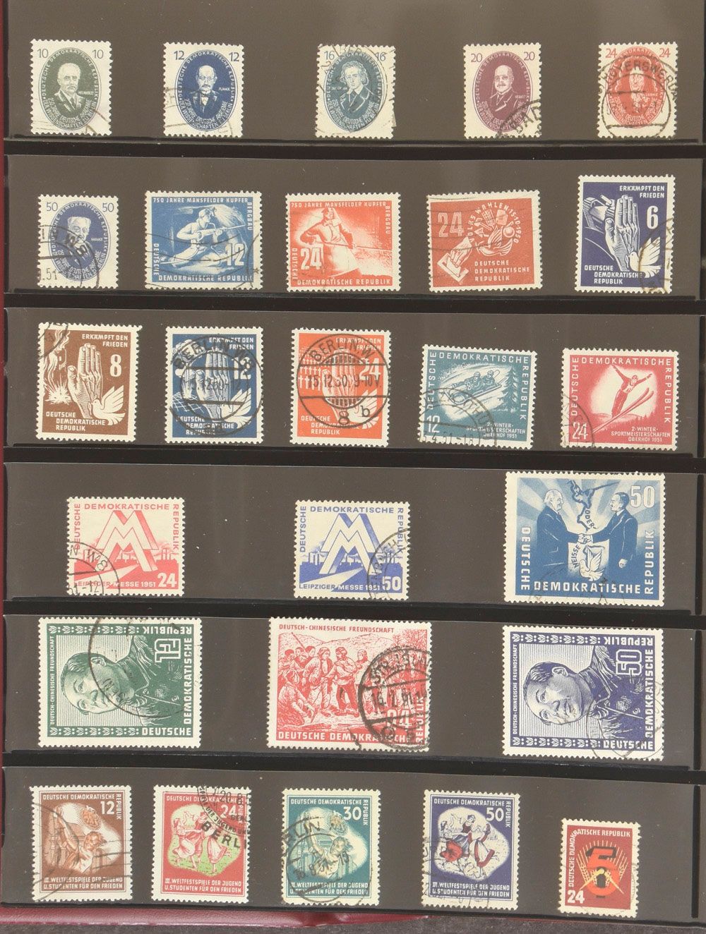 1950/1990 Sammlung im LX-Einsteckalbum mit Mao-Sätzen, einwandfrei/schön 