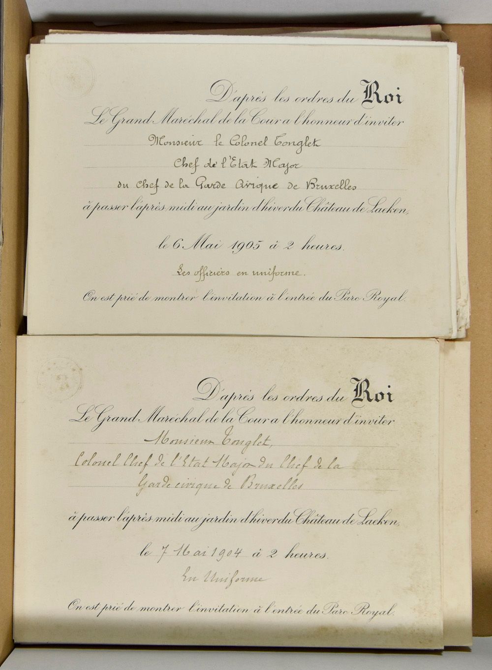 Invitations de la famille royale à une garden party et autres, 1875/1920 (+/- 80 pièces)