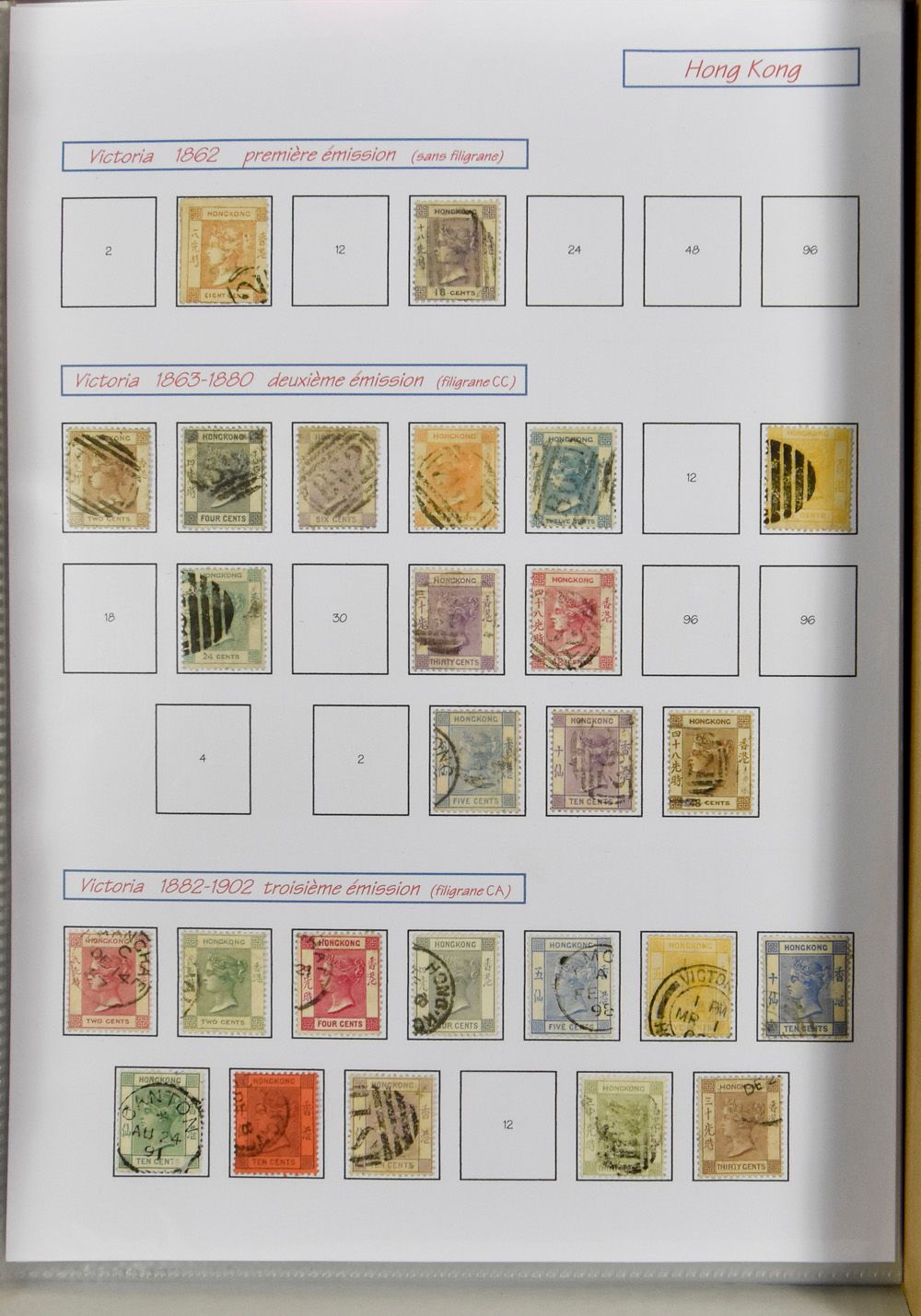 1862/2000, belle collection sur feuilles d'album comprenant un bon nombre de classiques (meilleures oblitérations présentes), également une page de Shanghai, vf/f/à vérifier