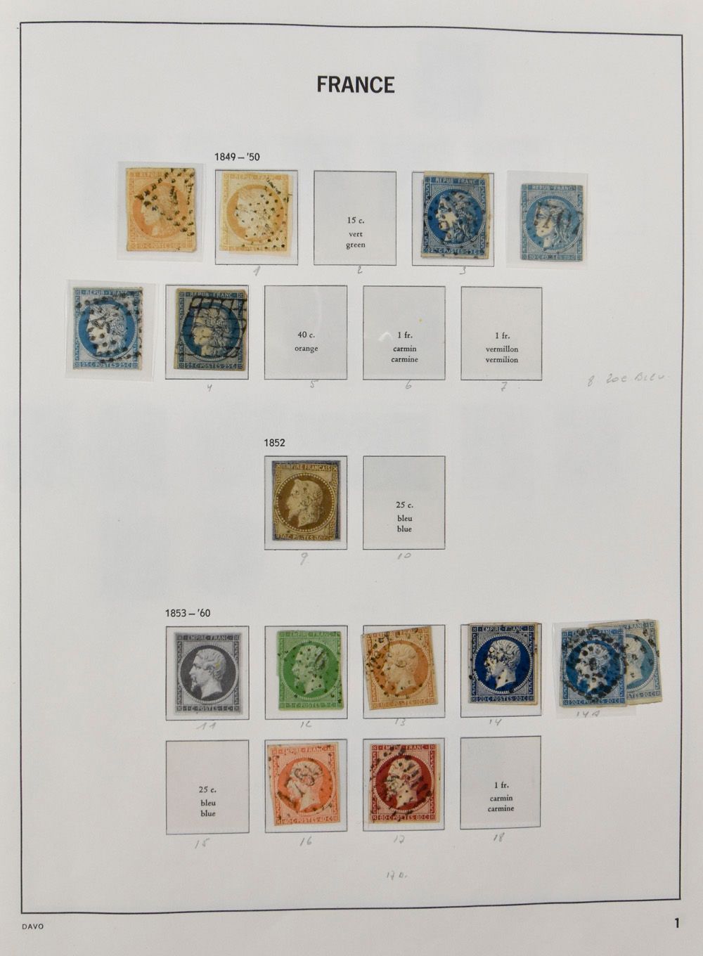 1849/1991 Verzameling in 3 Davo albums met enkele betere zegels, zm/m/ntz