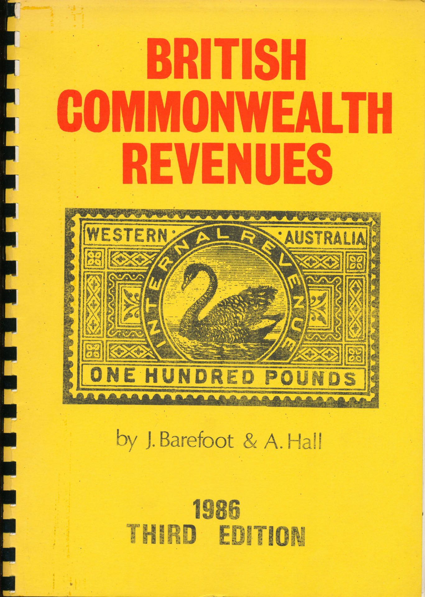 British Commonwealth revenues, third edition; J. Barefoot/A. Hall; J. Barefoot Ltd.; 1986; gedrukt; plastic spiraal; Engels; 130 pag.; zachte kaft; in goede staat
