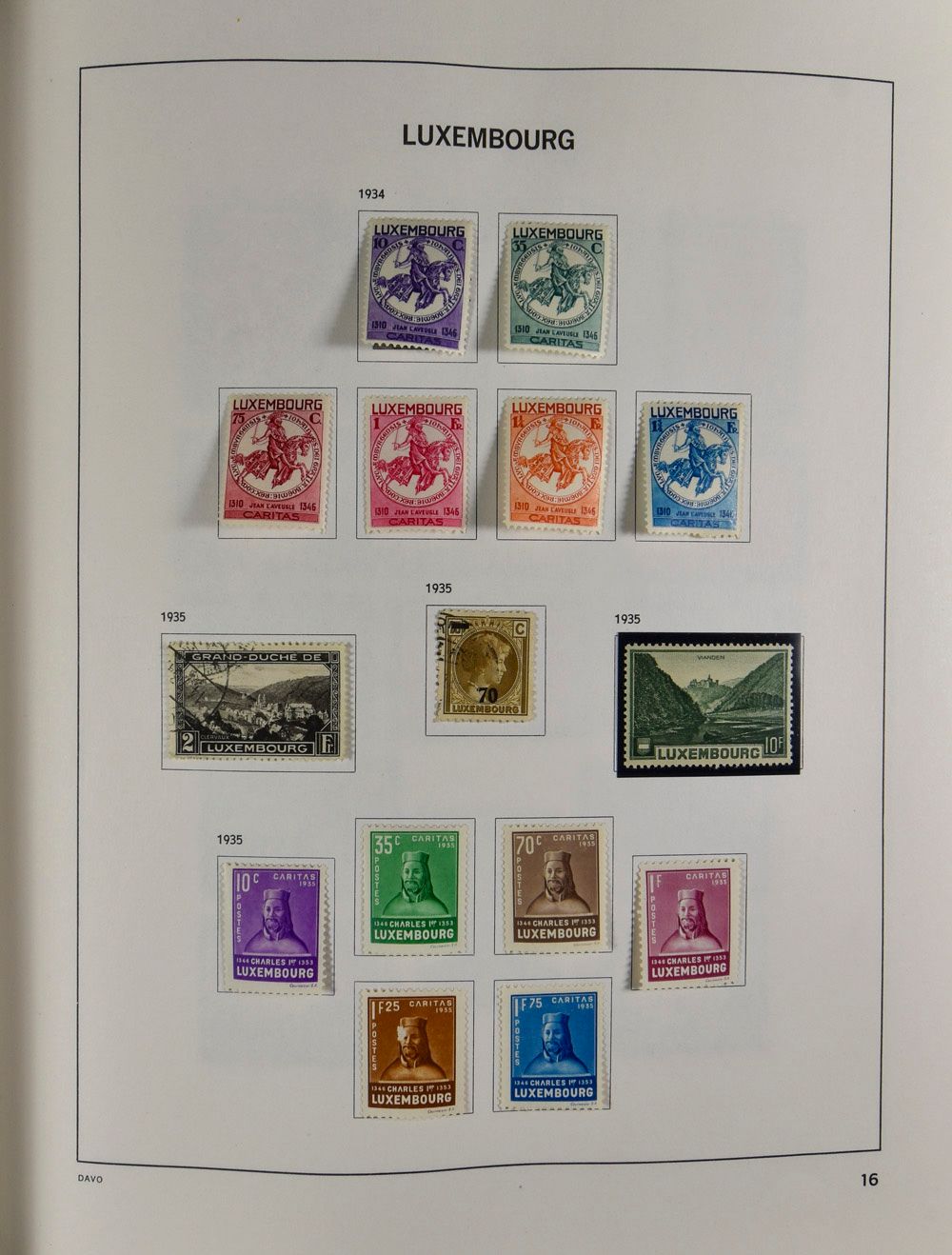 1852/1999 Collection in Davo album with better Caritas sets *, intellectuals *, souvenir sheet 1A * (nice ex.), vf/f/to be checked
