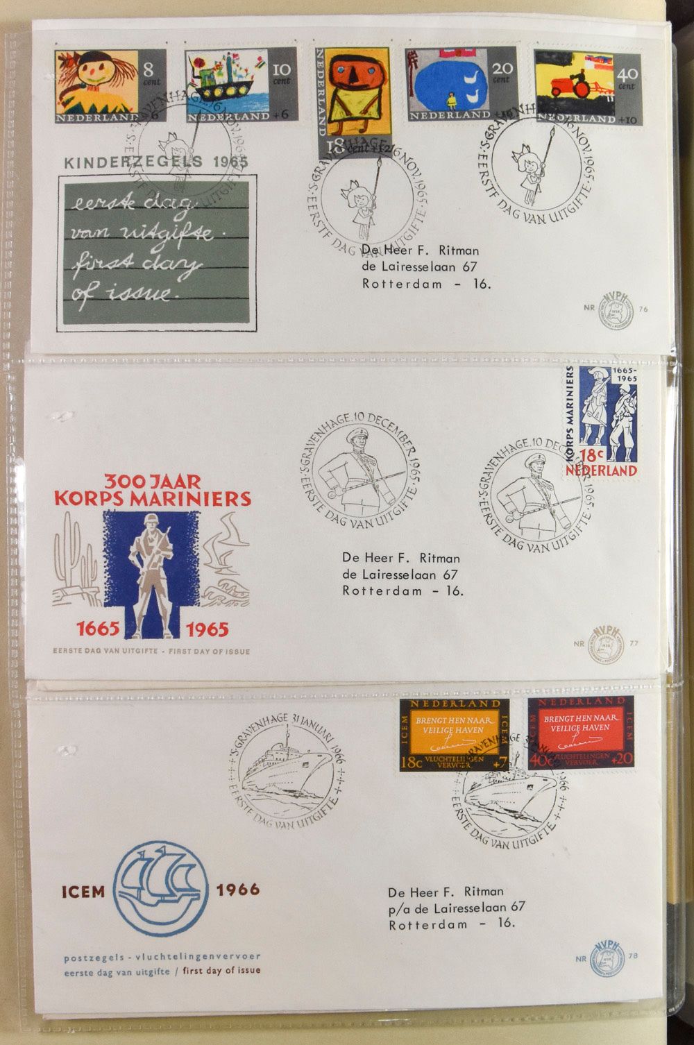 Accumulation +/-380 postal items in 3 books, including FDC Netherlands (150x), LP world (150x), CEPT (80x), vf/f