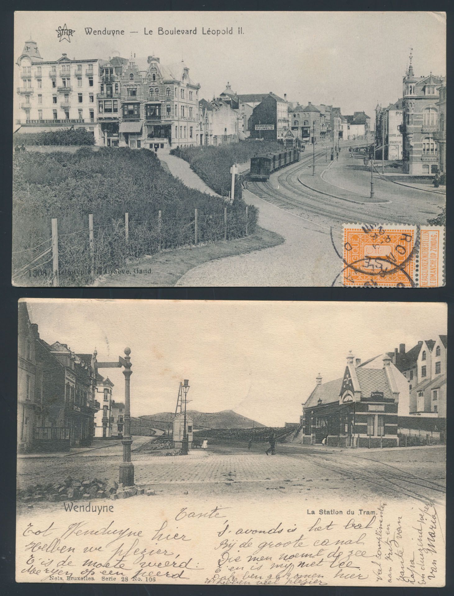 Provincie West-Vlaanderen, Wenduine, 2 stoomtrams en 1 tramstatie (3 stuks)