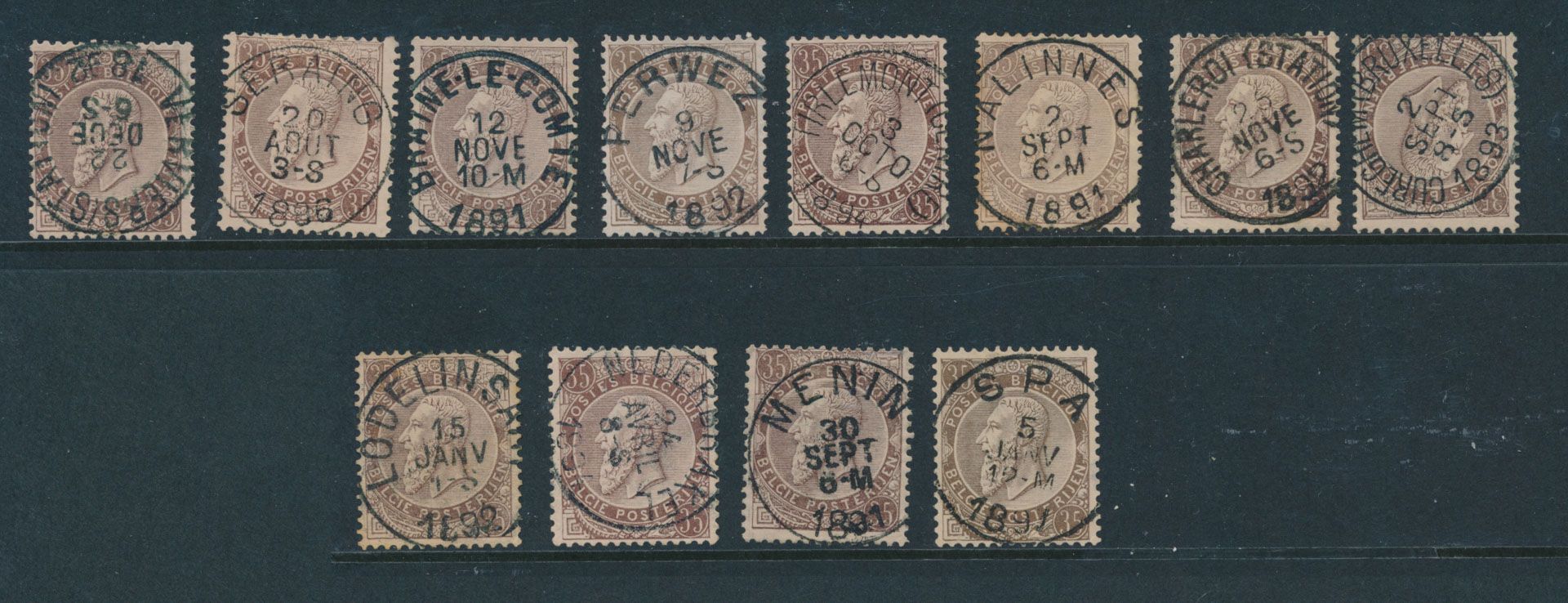 No 49, nice collection of centrally cancelled stamps (12 stamps), for the specialist stamp collector, vf