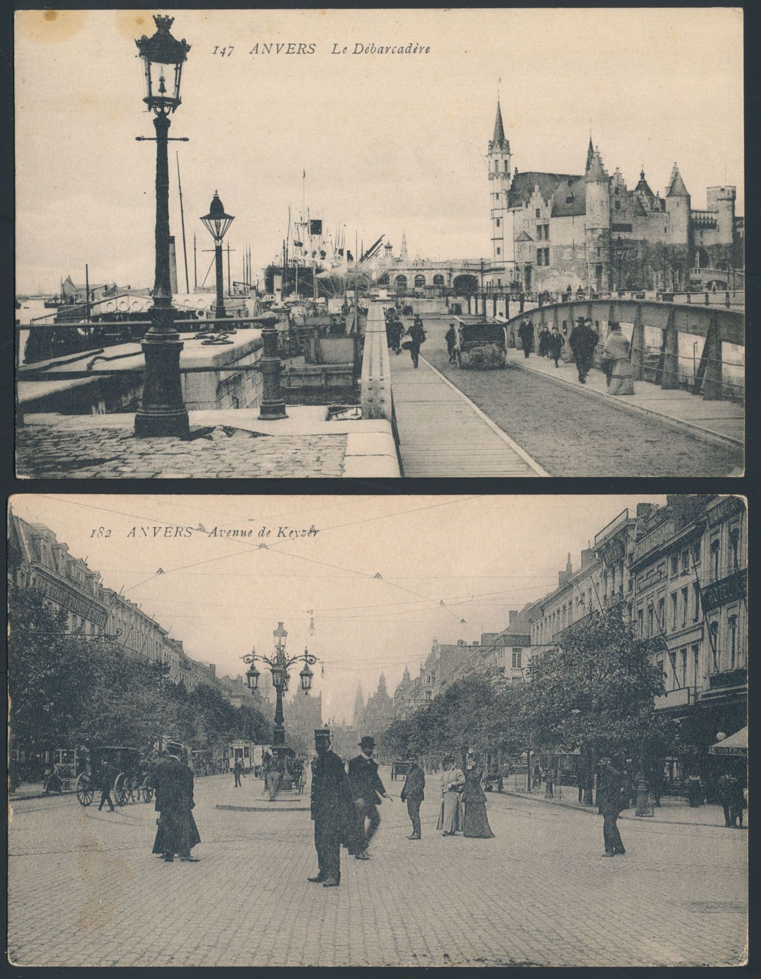 Diverse met betere zichten, w.o. Kattendijkdok, Red Star Line, enz. (10 stuks)