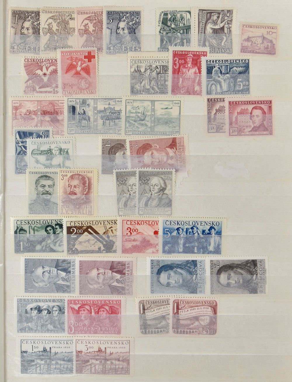 1918/1970 Verzameling in insteekboek met o.a. veel reeksen jaren '50 **, zm/m
