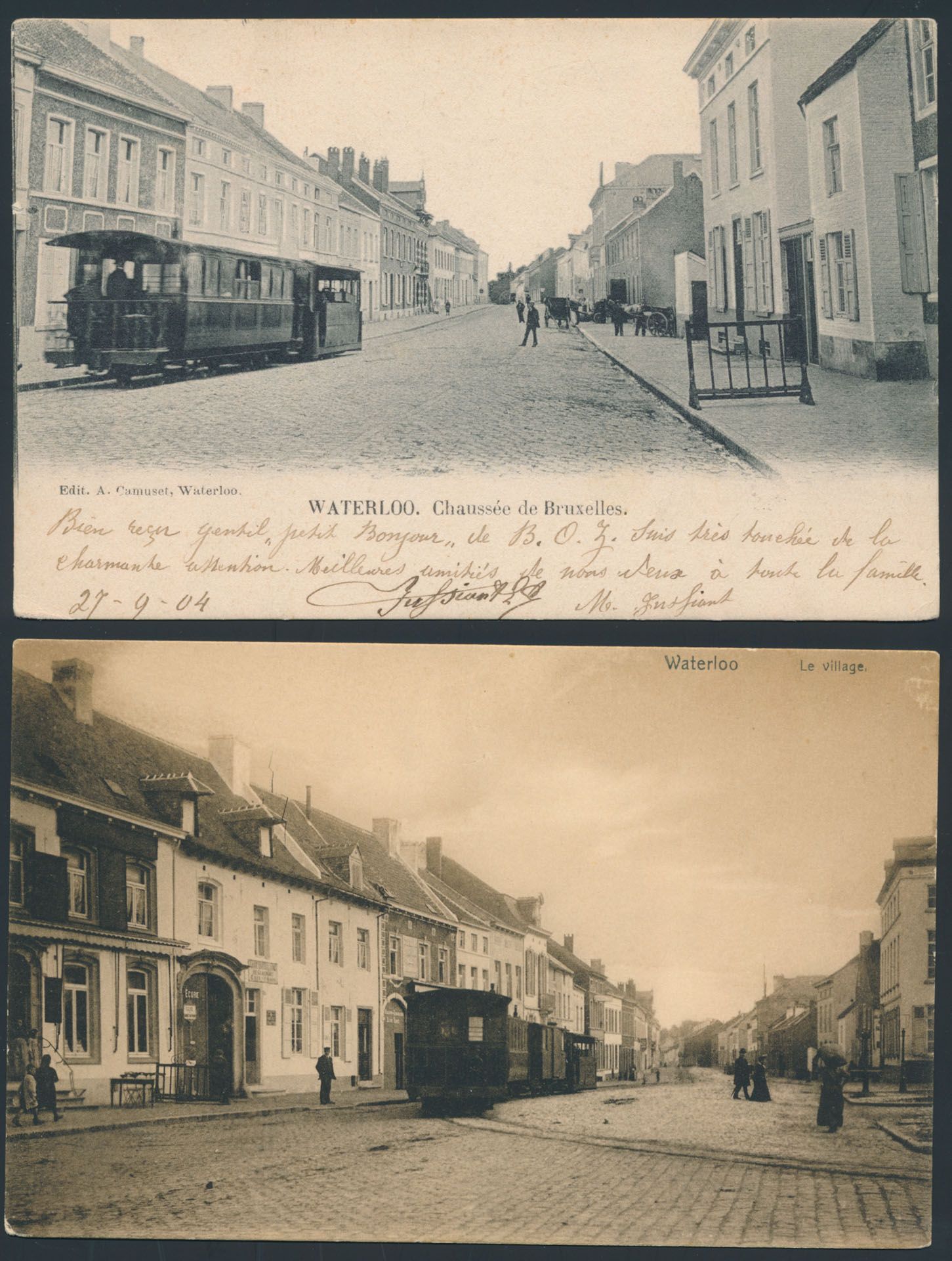 Provincie Brabant, Waterloo, w.o. 2 trams in het dorp (3 stuks)