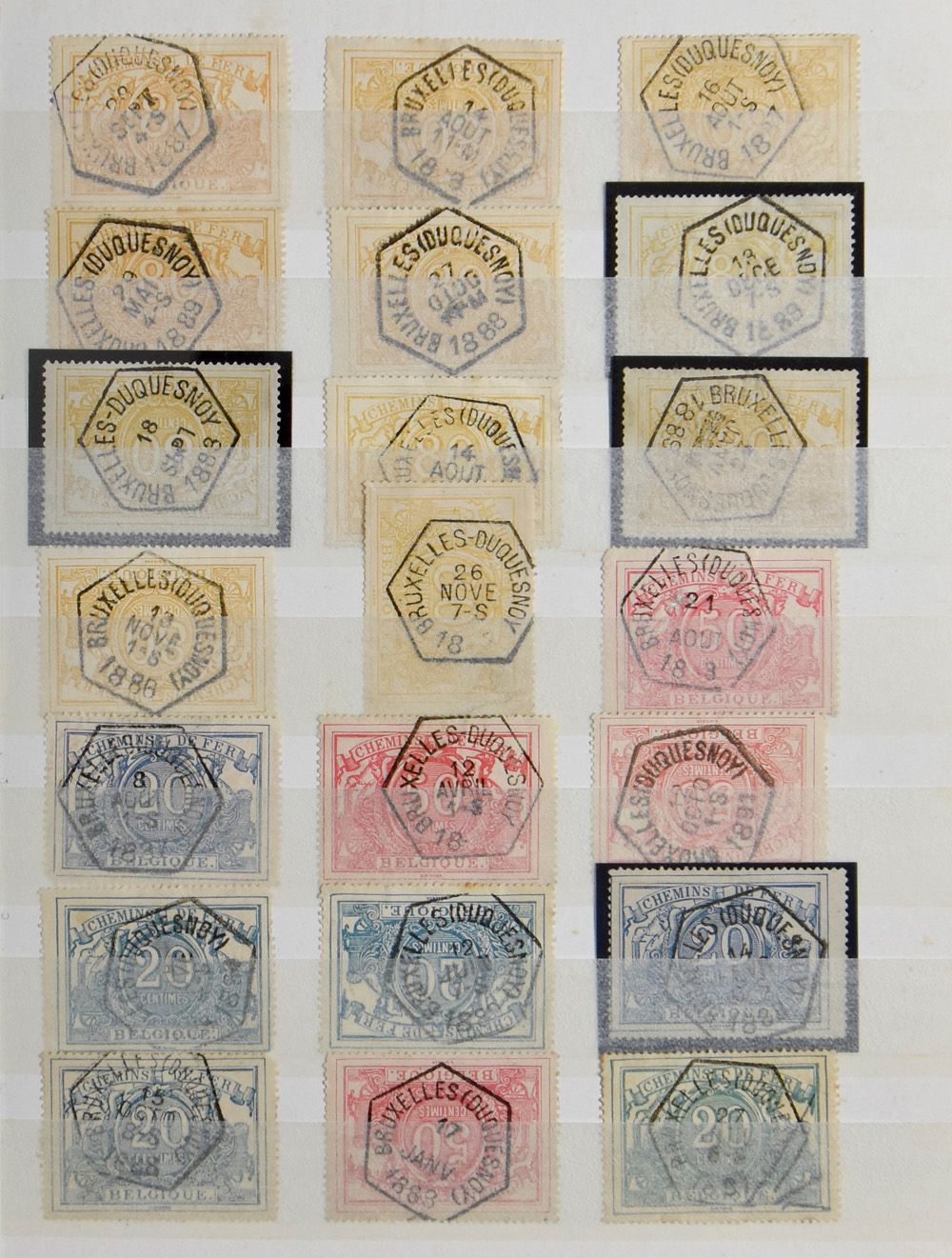 1879/1895 Accumulation 669 hexagon stamps (including 5 stamps on 30 TR) in stockbook, vf/f/to be checked