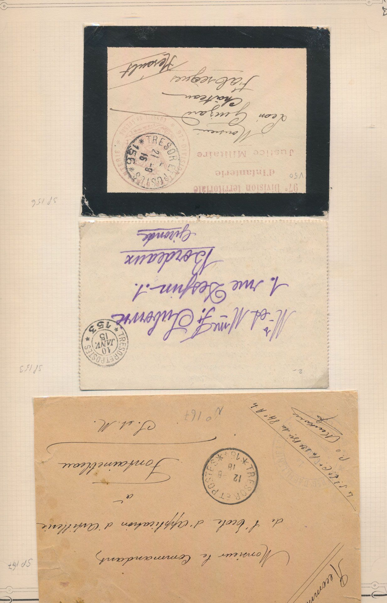 1914/1923, verzameling 'Militaire' poststukken, met o.a. verbinding België - Nederland, zm/m/ntz.