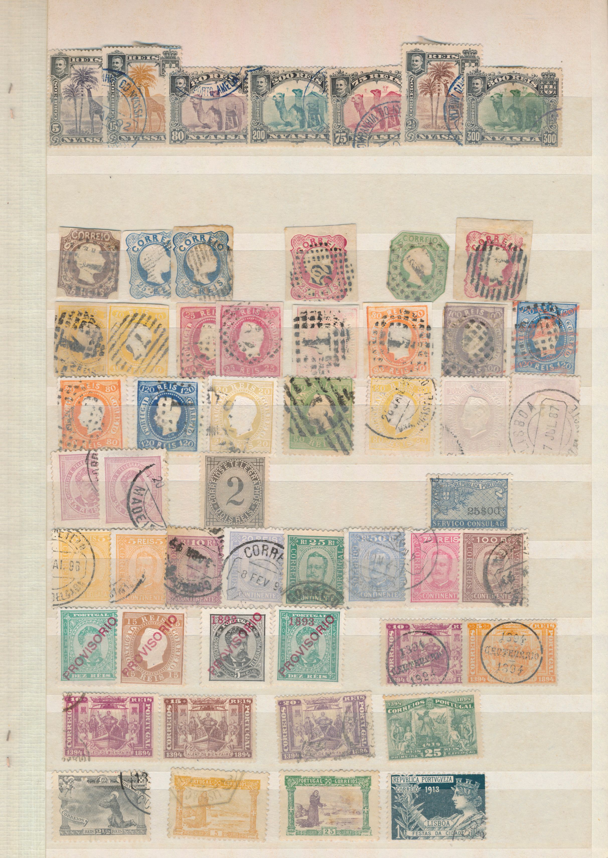 Portugal en gebieden, Verzameling ouder materiaal op insteekbladen, blok 1945 **, koloniën in Afrika, ook wat modern postfris, zm/m/ntz