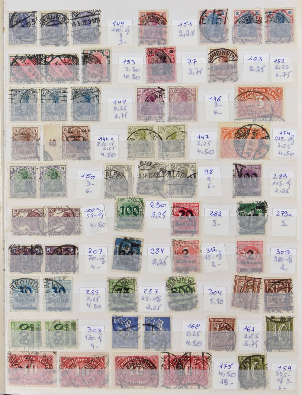 1872/1945 Uitgebreide samenstelling in insteekboek, voor de stempelzoeker, zm/m/ntz (Mi. +€3.800)