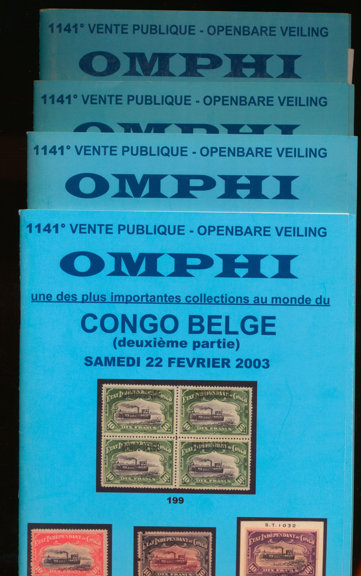 Accumulation of old auction catalogues, OMPHI auction N°1138 (6x) and n°1141 (4x) - 