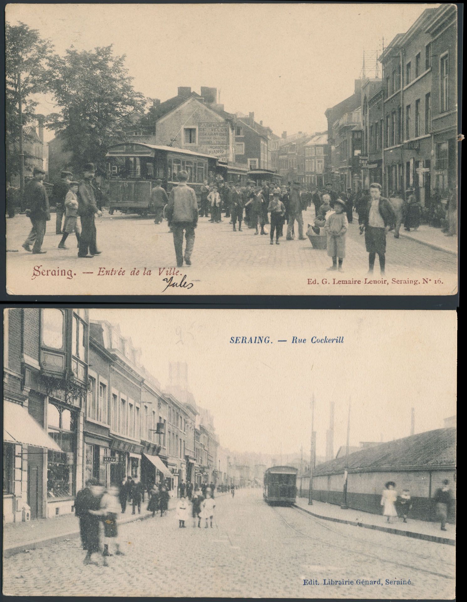 Provincie Luik, Seraing, 2 mooie stoomtrams (2 stuks)