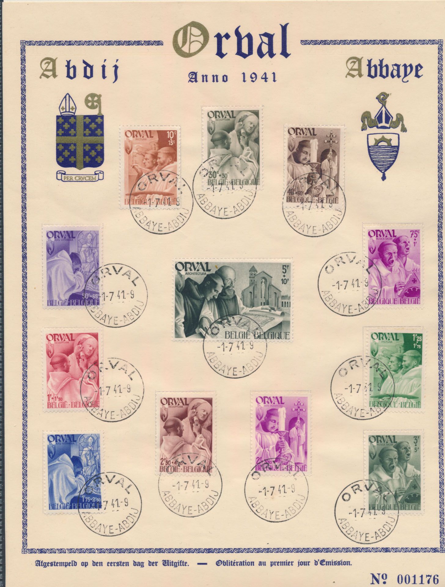 No 556/67, commemorative leaf, cancelled on first day of issue, vf.