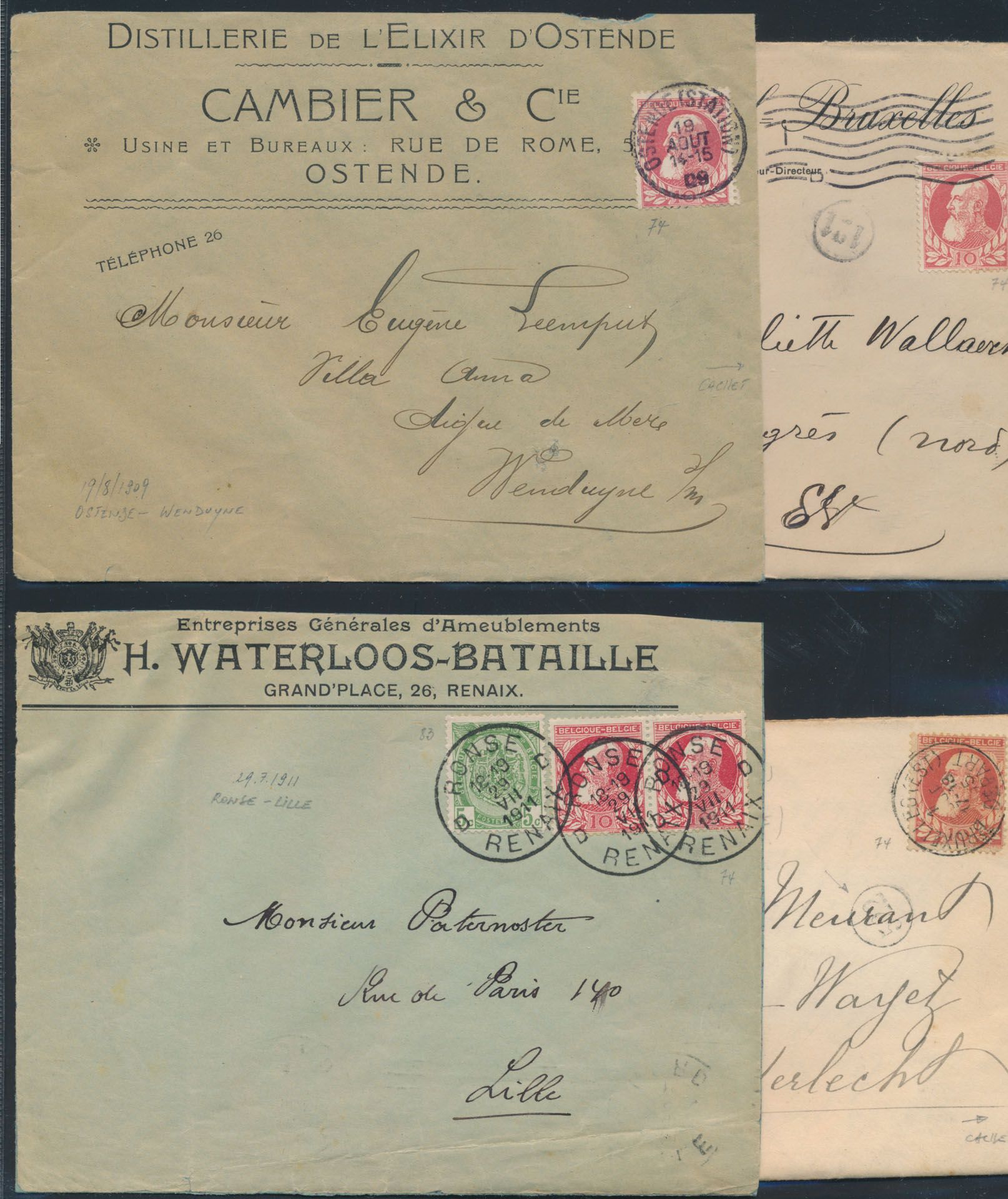 9 letters/postal items with 'Coarse Beard' frankings, mostly inland, vf/f/to be checked