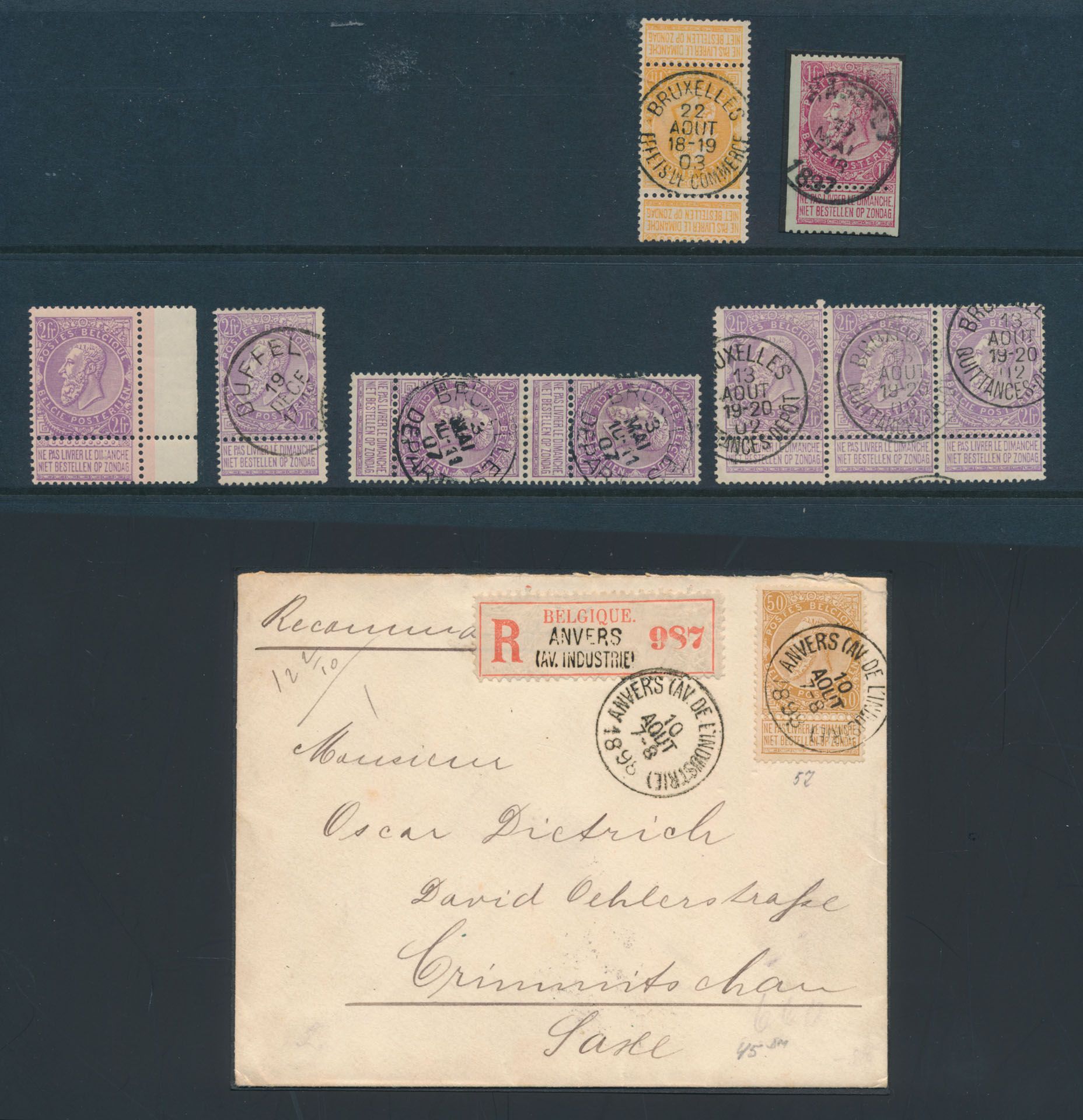 No 53/67, beautiful collection on this issue, with a wide range of letters, postcards, cancels, etc., also lots of material on the high values. Also some mint mint stamps and set, vf/f (Very high catalogue value and COBA)