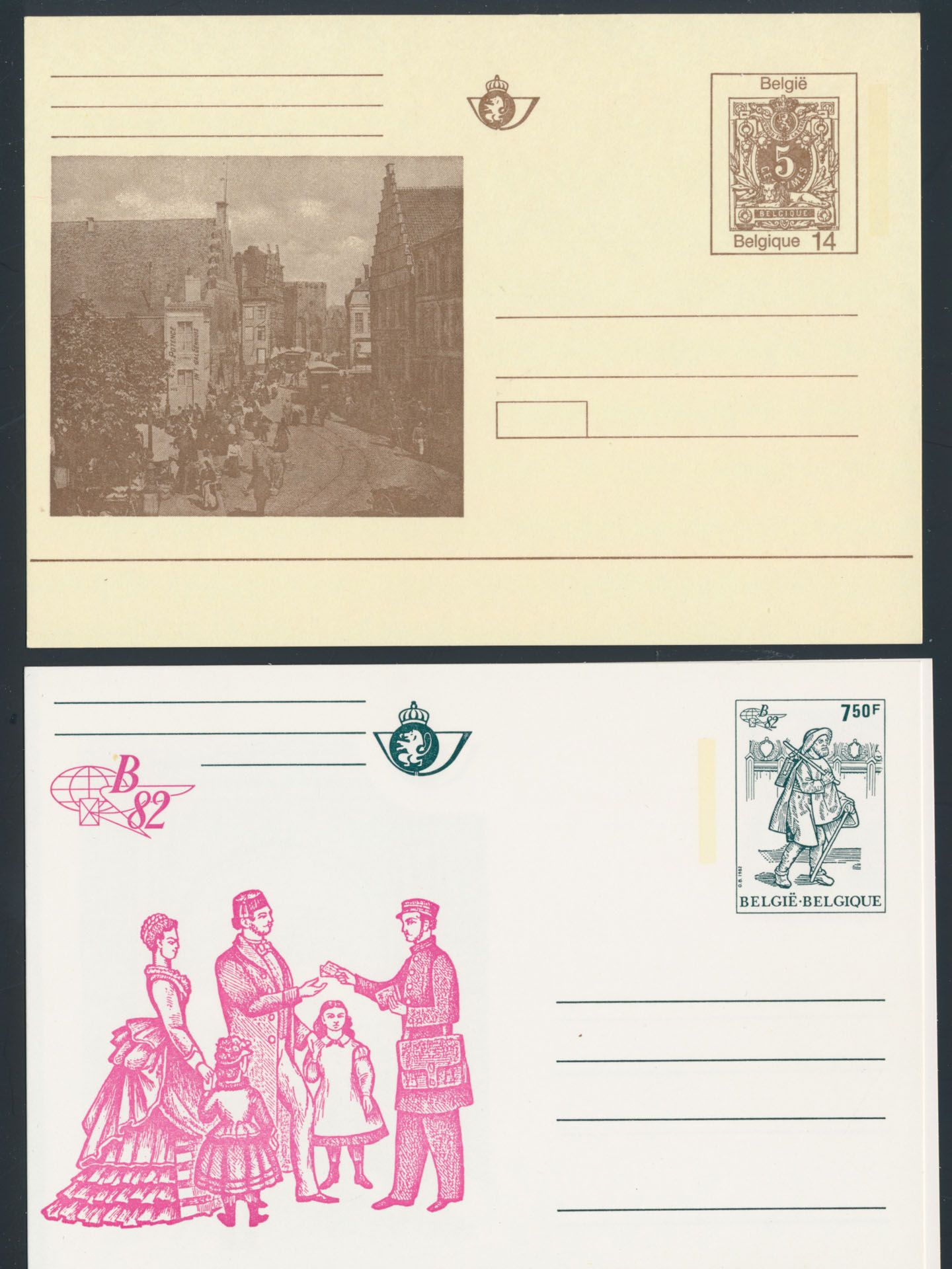 1971/2013 Voorraad honderden BK, BEF niet geteld, zm (Frankeerwaarde: ZW x 850 + cijfer 1 x 153 = €1.464)