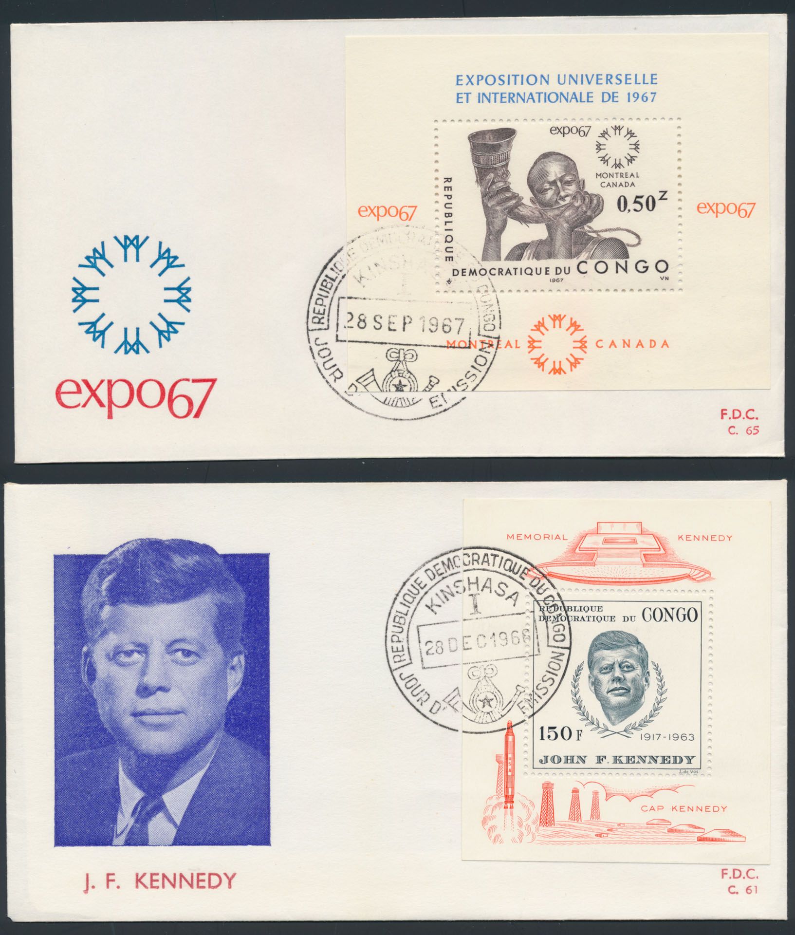 1964/1970 Accumulation of FDC's, including the 4 blocks of Kennedy, vf/f (OBP +/-€250)