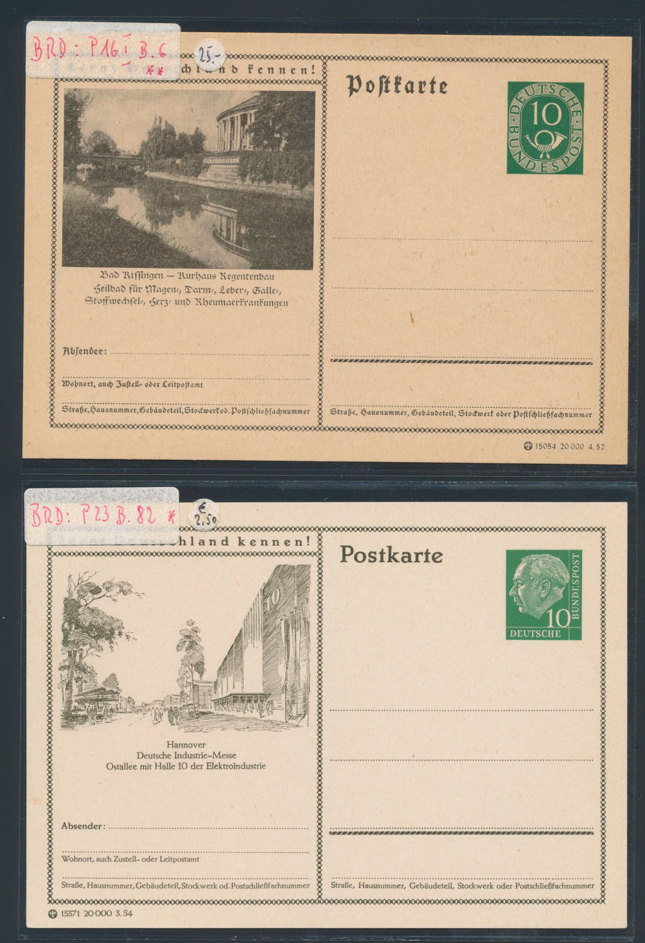 Voorraad van +2.000 geïllustreerde briefkaarten vanaf 1952 overwegend **, zm.