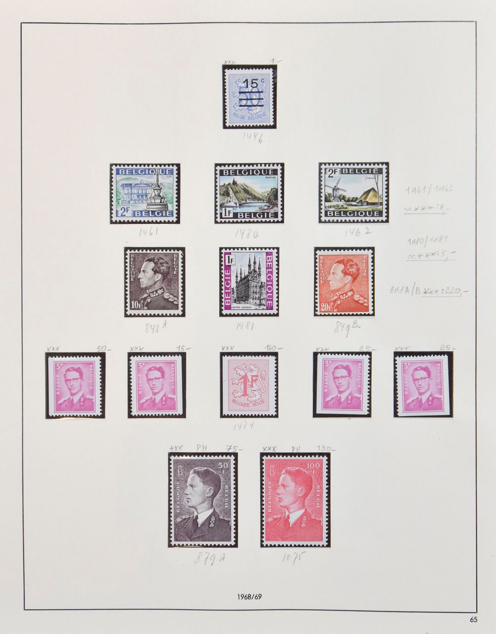 Sammlung Belgien meist ** in 2 Alben 60er/70er Jahre, Album Bund und Hefte divers, einwandfrei/schön/zu kontrollieren.