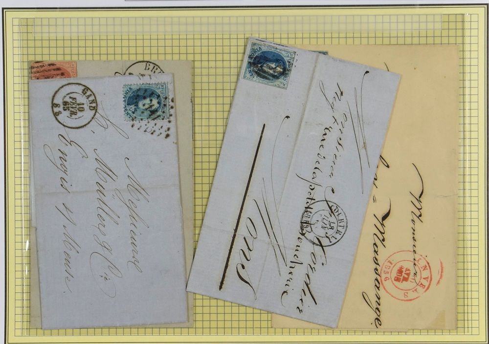 Belle collection de médaillons (à partir du n° 3/16), avec quelques lettres cachet, oblitérations dont plusieurs de distribution, griffes et taches, zm/m/ntz (Haute valeur catalogue). 