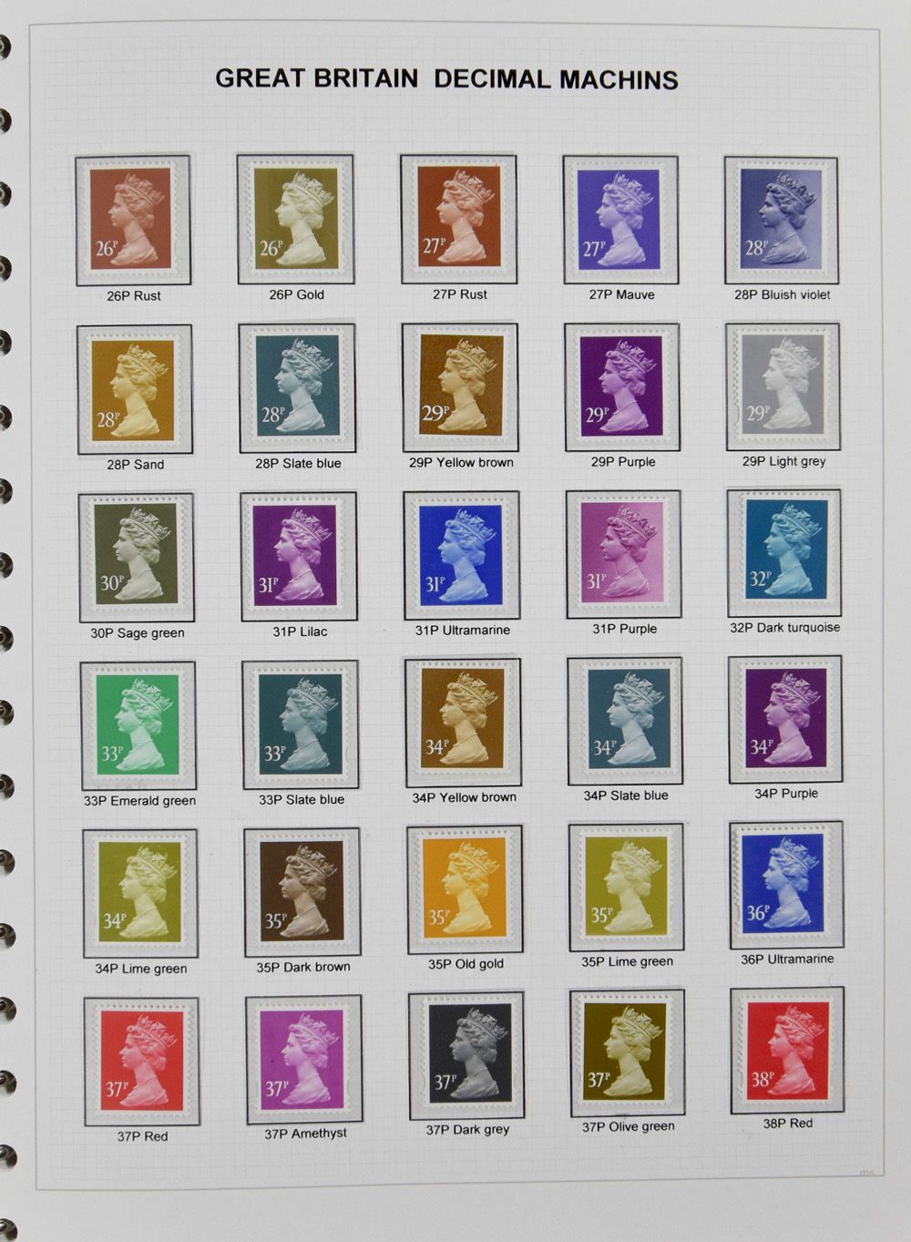 1967/2017 Verzameling Machins in 2 albums gespecialiseerd met o.a. phosphor omitted, coil stamps, zeer mooi gedeelte decimal Machins, incl. regionals, zm