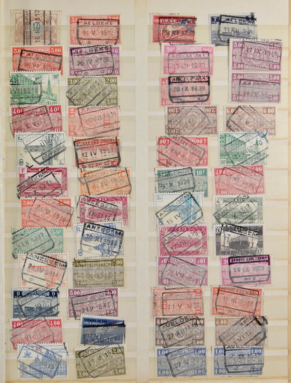 1907/1982 Accumulation +/-1565 stamps in stockbook, mostly alphabetically classified including West Flanders, private, province of Antwerp, Moustache, vf/f 