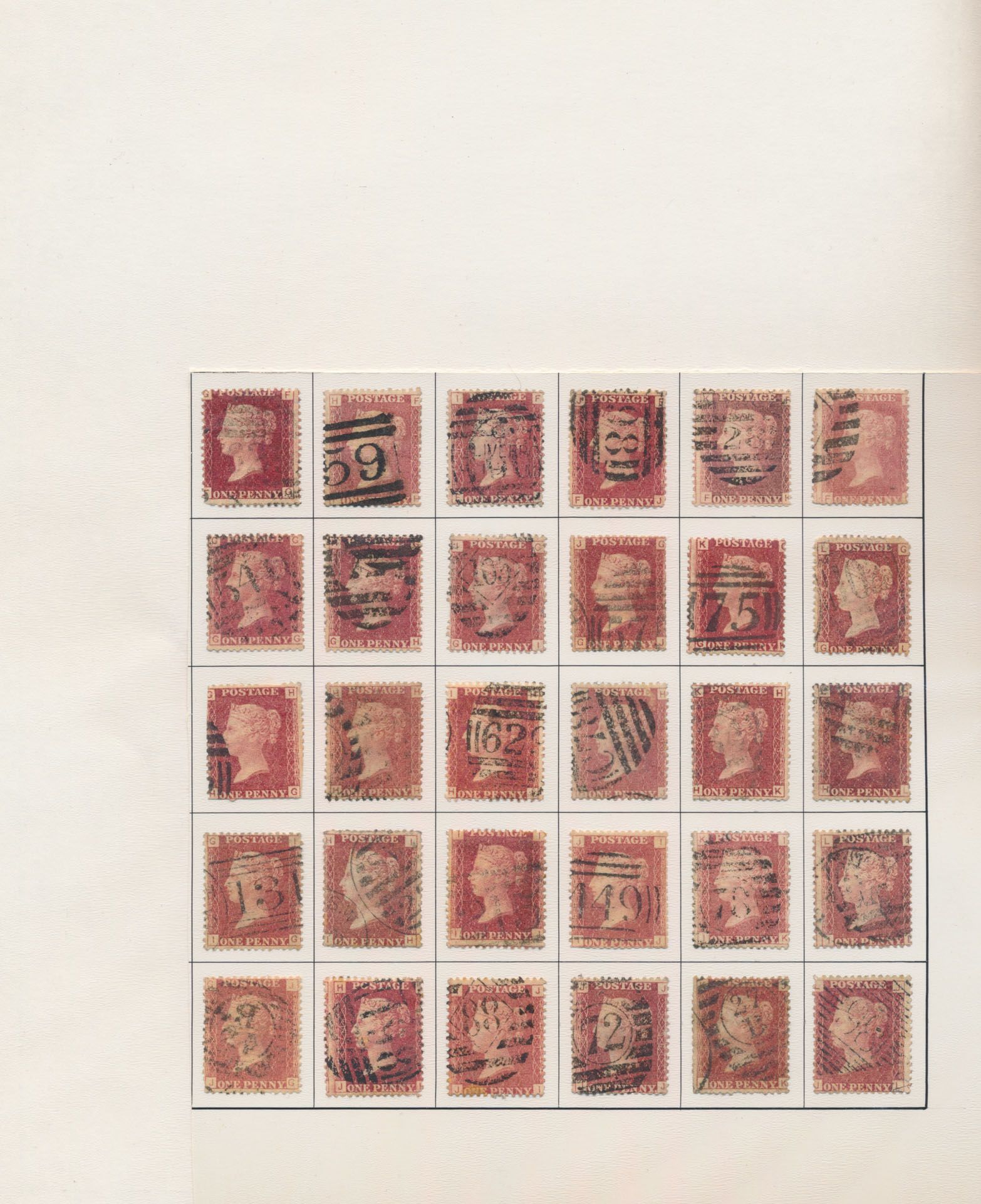 1864/1879 Samenstelling van 240 red pennies in map, zm/m/ntz