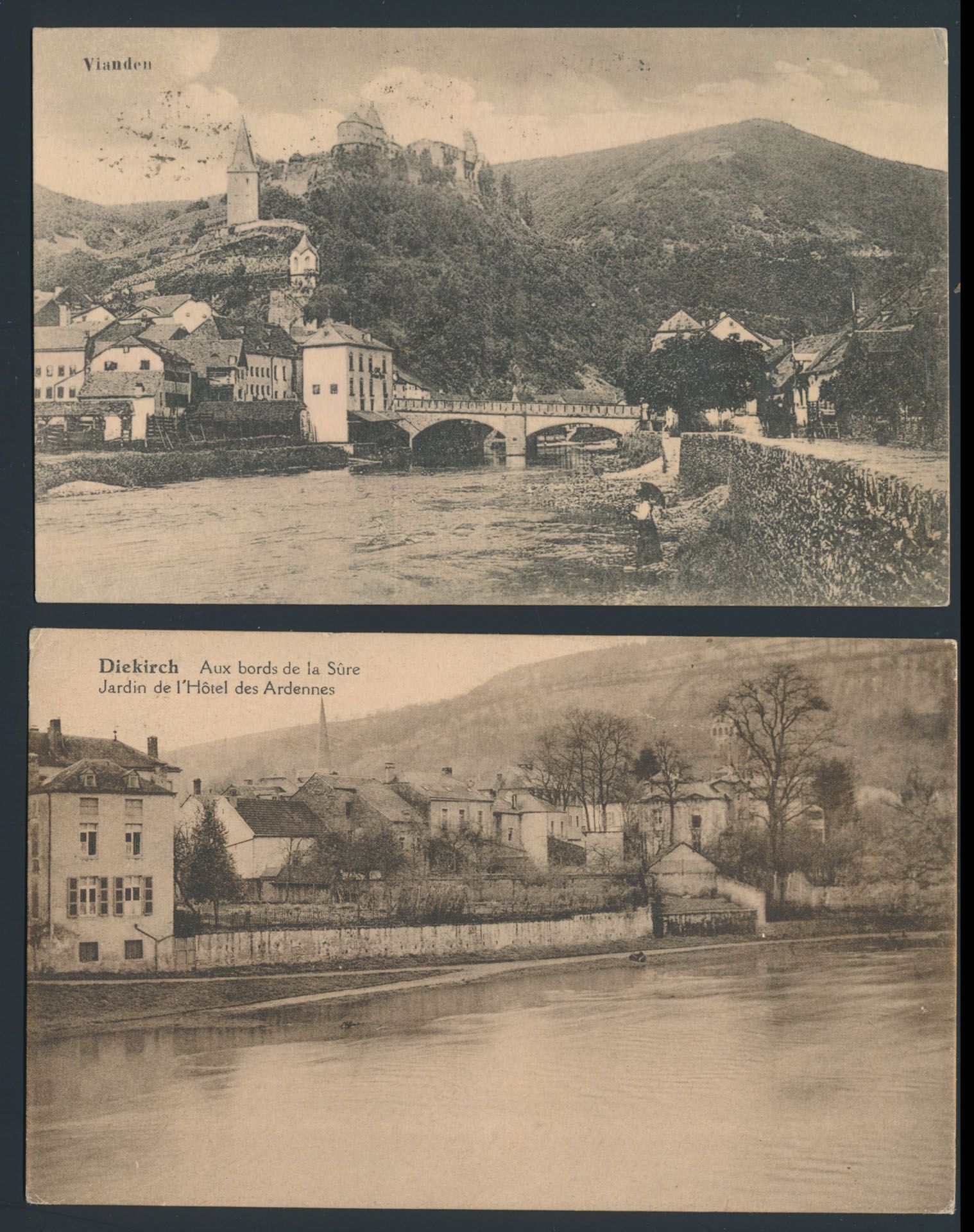 Diverse plaatsen, w.o. Bourscheid, Vianden, enz. (11 stuks)