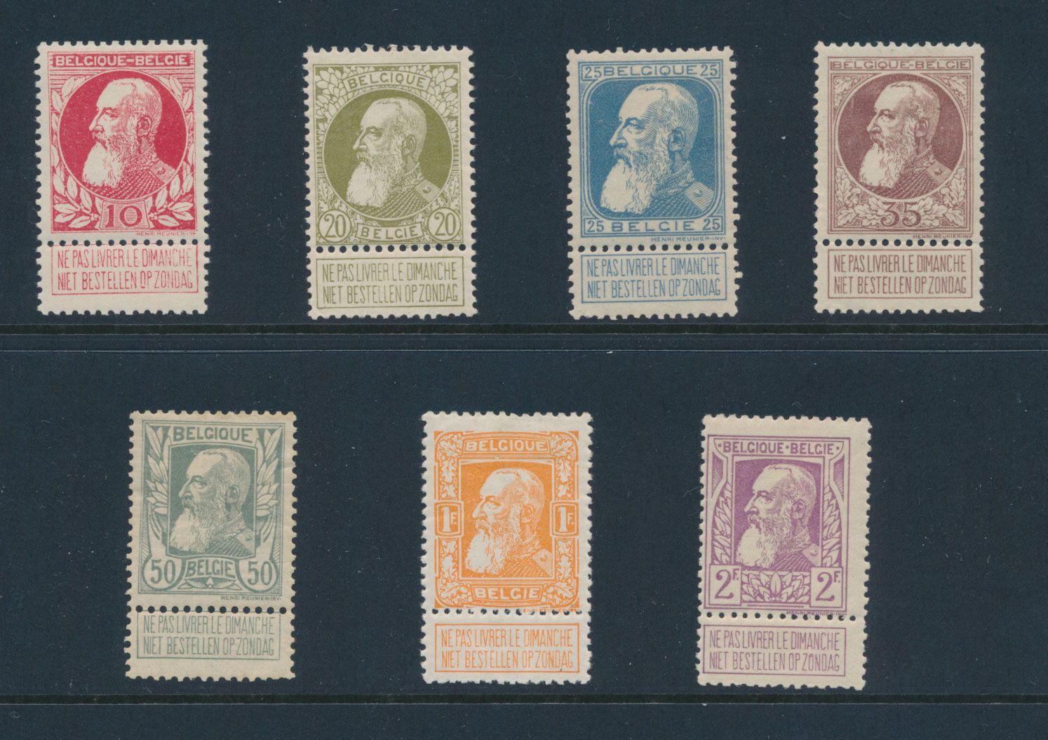 N° 74/80 'Volledige reeks', w.v. de 1fr. en 