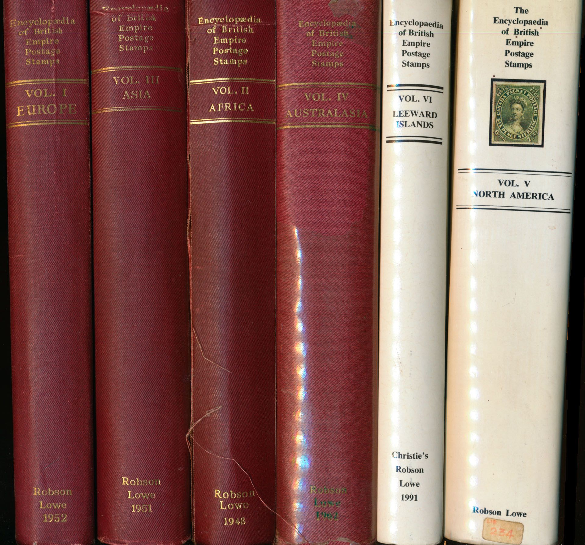 The encyclopedia of British Empire Postage Stamps in reeks van 6 volumes, w.o. 
