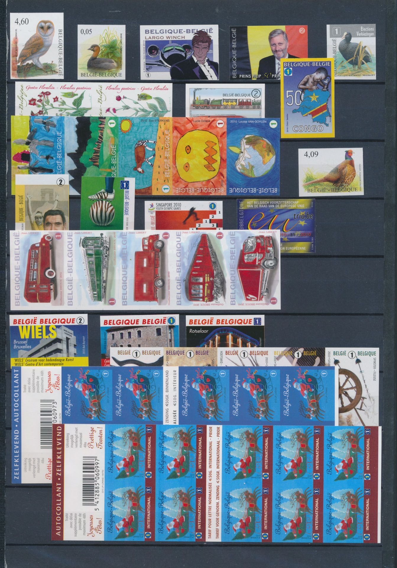 2010 volledig, met 9 blokken en 9 boekjes, zm (OBP €2.557)