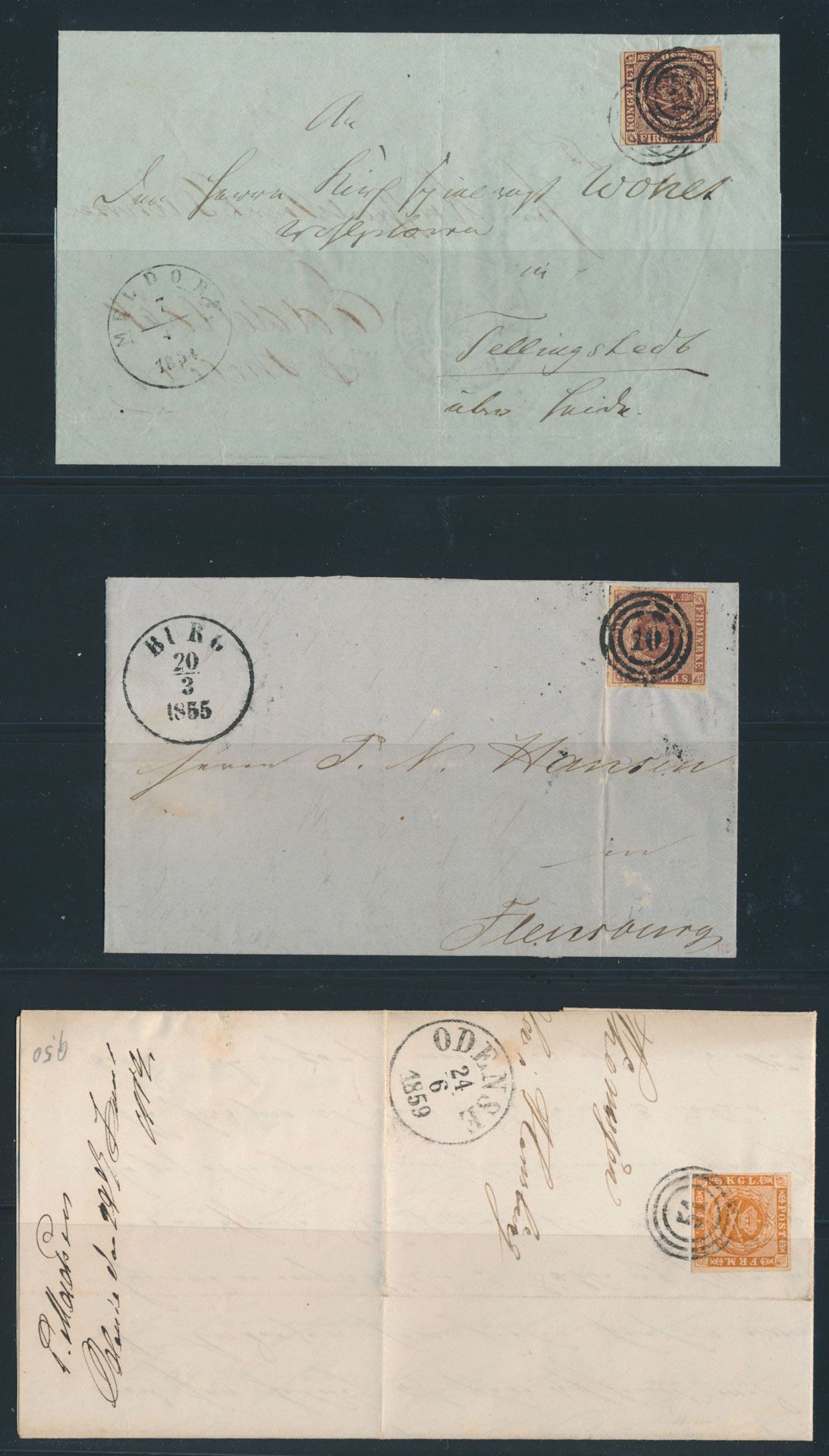 1851/1903, nice accumulation of 11 postal items including frankings Yv N° 2 (2x), 2b halving 4 cents Danish West Indies, vf/f.