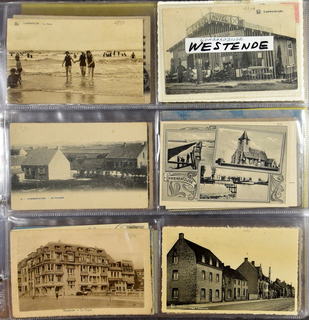 Côte Est, y compris Lombardsijde, Middelkerke, Ostende, etc., dans un album moderne (+350 pièces)