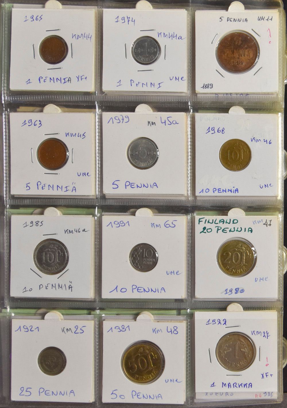 MUNTEN: Estland, Finland, Georgië, Gibraltar en Griekenland, samenstelling, nettogewicht: 345gr.