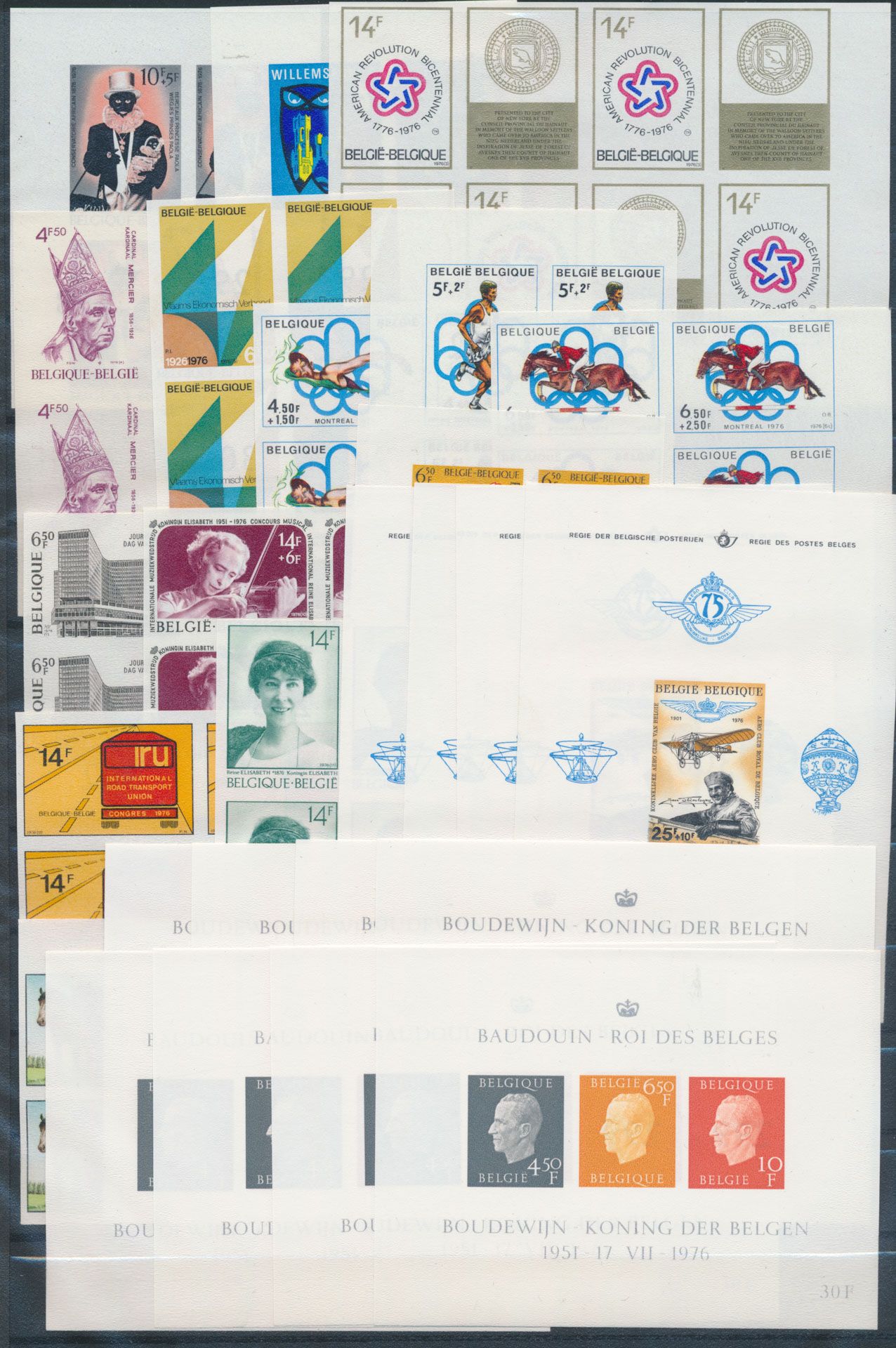 1976 volledig ongetand (4x) inclusief blokken (in blok van 4), zm (OBP €2.908)