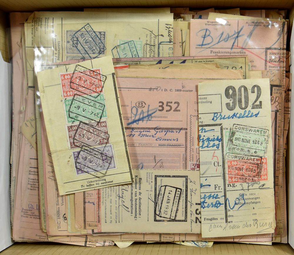 1940/1971 Brabant- Antwerp and Limburg, fragments of 100s and some freight notes, vf/f.